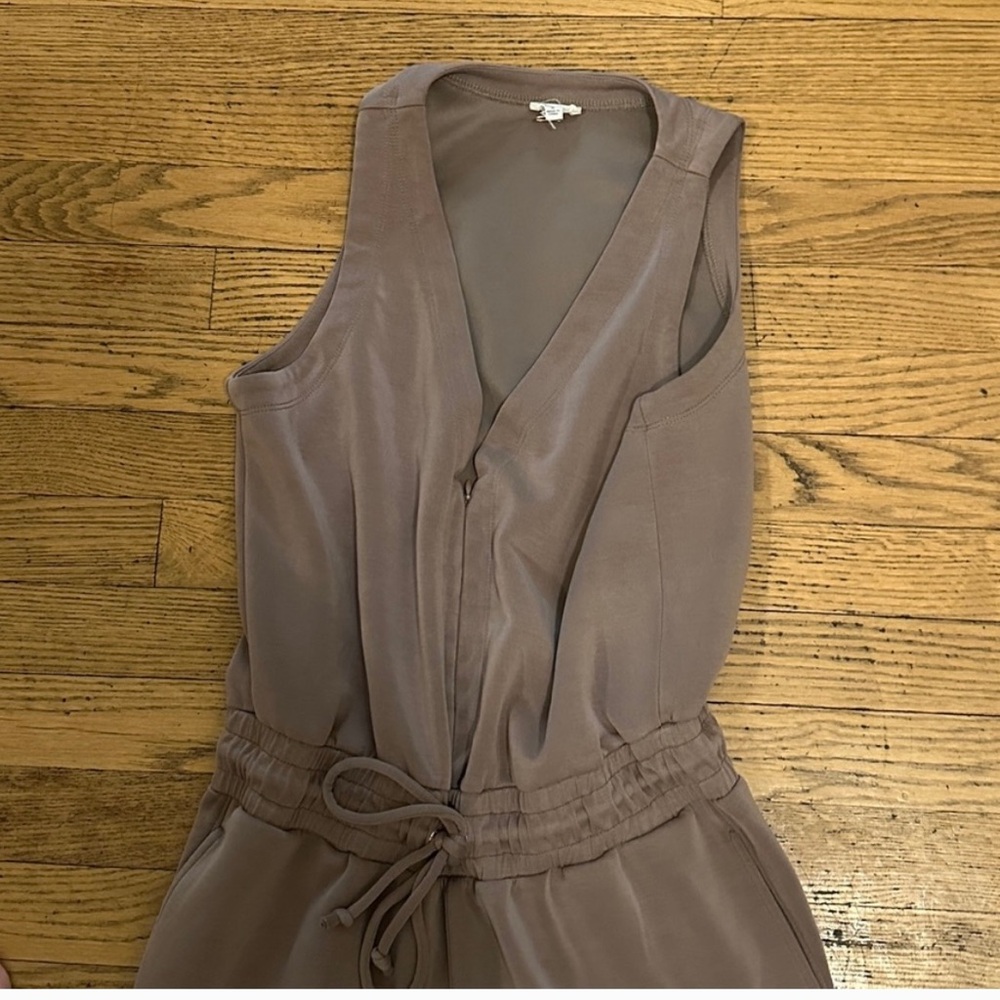 Splendid Taupe Jumpsuit with Drawstring Waist - Picture 2 of 3